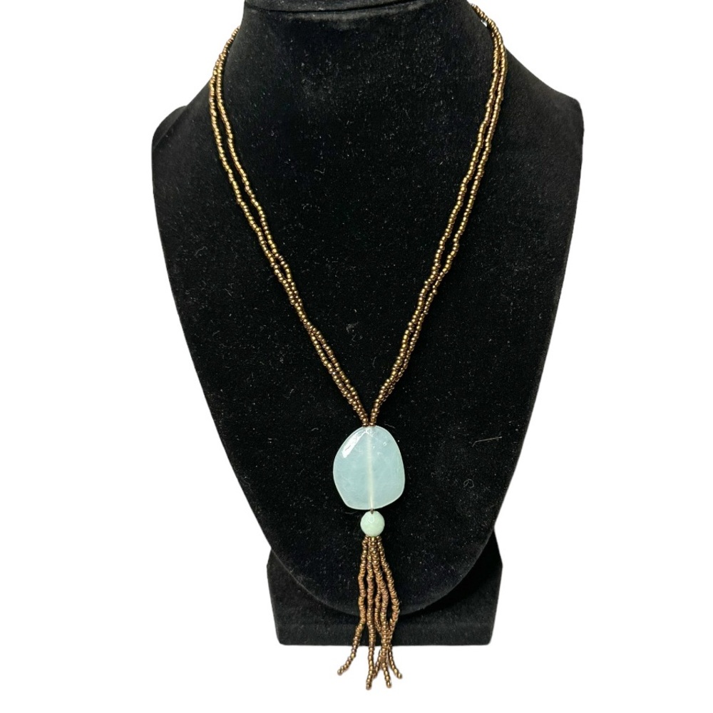 Cookie Lee Seed Bead Necklace With Accent Stone